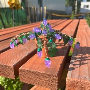 Handmade Beaded Grape Plant